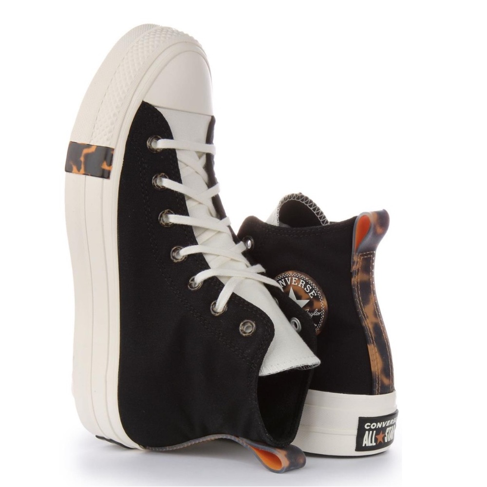 NWT- RARE Converse CTAS Lift Platform in Tortoise, Black & White